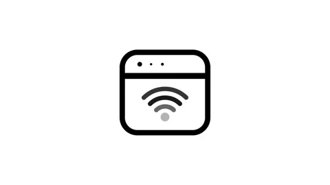 Browser window displaying WiFi connection animation Stock Footage 337151139