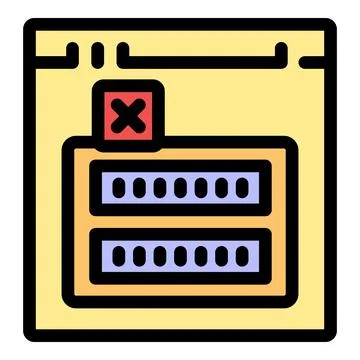 Browser window displaying wrong password, showing a security alert Stock Illustration
