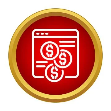 Browser window with dollar coins illustrating online payment Stock Illustration