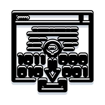 Browser window downloading digital data and intellectual property 库存插图