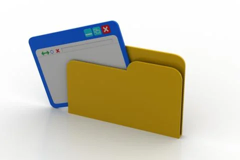Browser window on file folder Free Stock Illustration