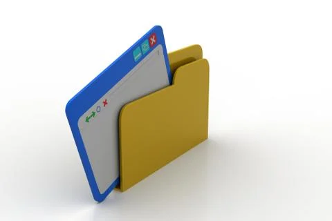 Browser window on file folder Free Stock Illustration