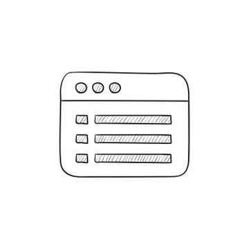Browser window with folder contents sketch icon Illustrazione stock