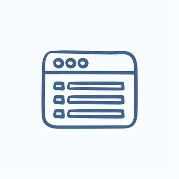 Browser window with folder contents sketch icon Illustrazione stock