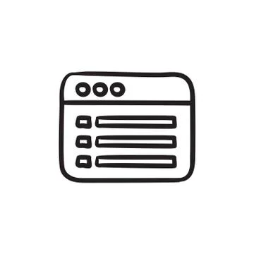 Browser window with folder contents sketch icon Stock Illustration