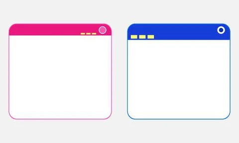 Browser Window Frame Layout With Pink And Blue Tabs For UI Mockup And Web P.. Stock Illustration