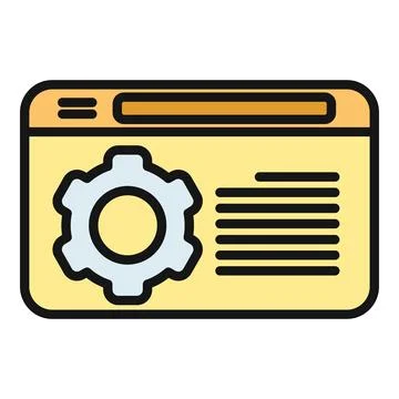 Browser window with gear icon representing web settings イラスト素材