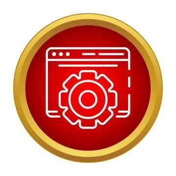 Browser window with gear icon for web settings イラスト素材