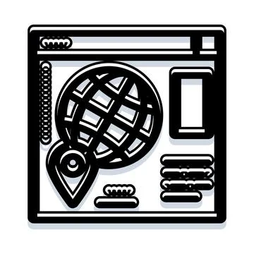 Browser window with global website navigation icon Stock-Illustration