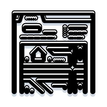 Browser window with homepage icon and web elements 库存插图