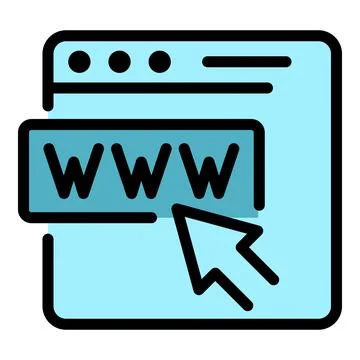 Browser window icon color outline vector 库存插图