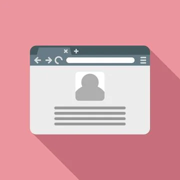 Browser window icon flat vector. Internet computer Stock Illustration