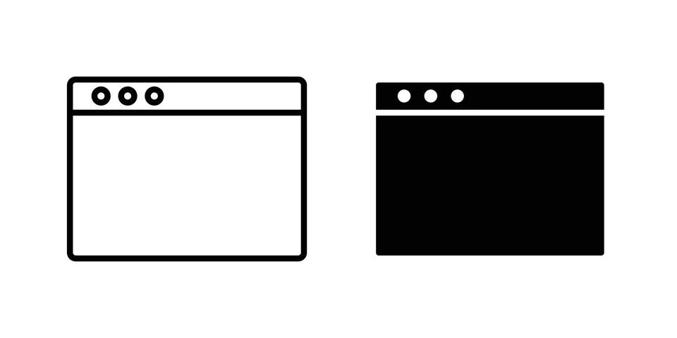 Browser window icon illustration. Pixel perfect vector graphics Stock Illustration