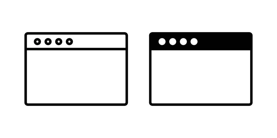Browser window icon or illustration vector symbols Stock Illustration