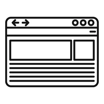 Browser window icon outline . Internet computer Stock Illustration