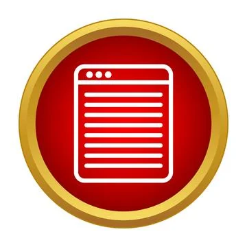 Browser window icon on red and gold frame Stock-Illustration