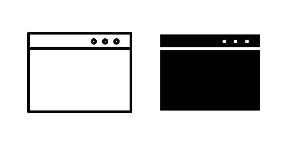 Browser window icon vector design illustrations Stock Illustration