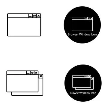 Browser window icon vector 库存插图