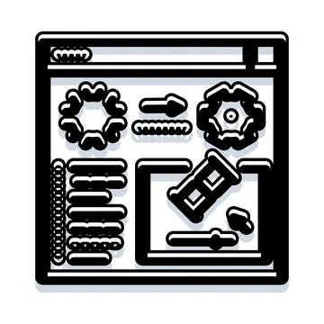 Browser window illustrating web page design and components Stock Illustration