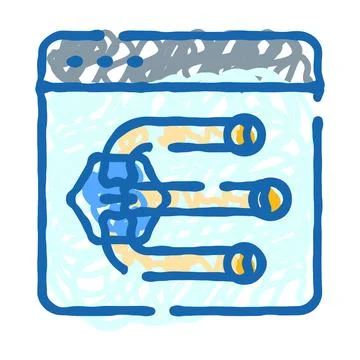 Browser window illustrating website linking with multiple connections イラスト素材