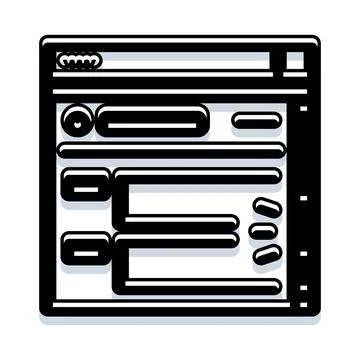 Browser window interface with minimalist line design 스톡 일러스트