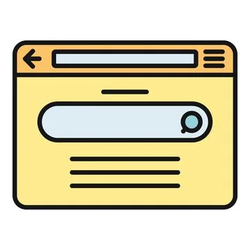 Browser window interface showing online search and navigation 스톡 일러스트