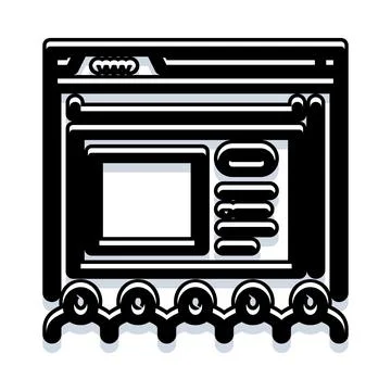 Browser window interface showing web design and development Stock Illustration