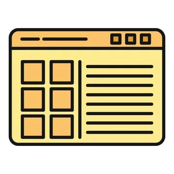 Browser window interface showing web page layout Stock Illustration