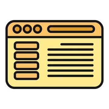 Browser window interface showing web page content Illustrazione stock