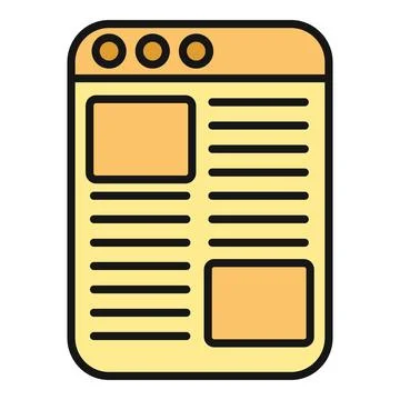 Browser window interface with website layout design Stock Illustration