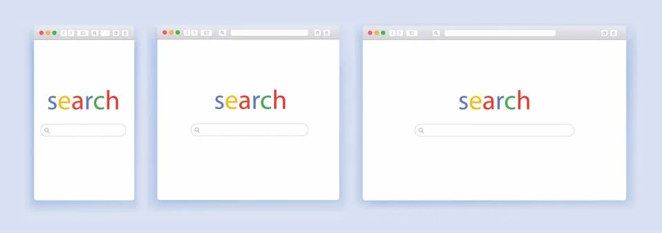 Browser window. Internet screen frame, browser search screen, web page Stock Illustration