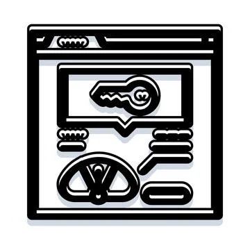 Browser window with key for internet security イラスト素材