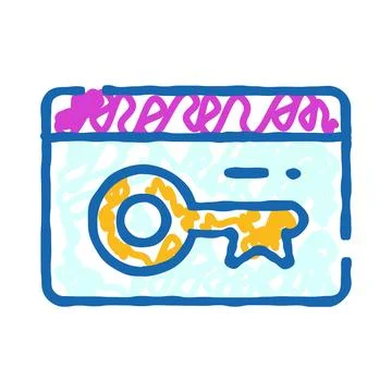 Browser window with key for internet security Stockillustratie