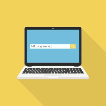 Browser window on laptop screen. Search concept. Vector illustration イラスト素材