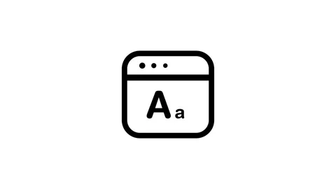 Browser window with a large and small letter A animation Stock Footage 335587558