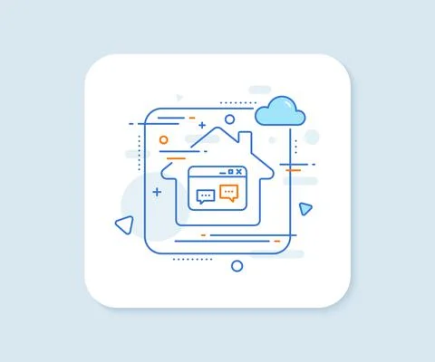 Browser Window line icon. Chat speech bubbles. Vector イラスト素材