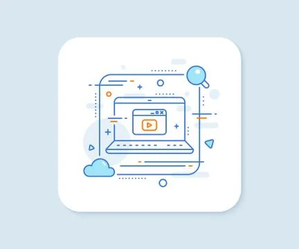 Browser Window line icon. Video content sign. Vector Stockillustratie