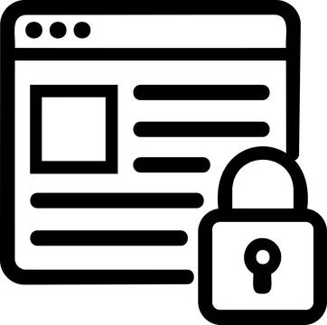 Browser window with lock secure line icon Stock Illustration