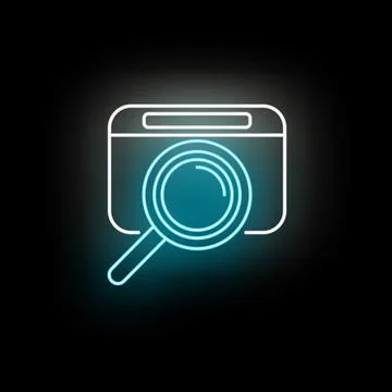 Browser window with magnifying glass searching online 스톡 일러스트