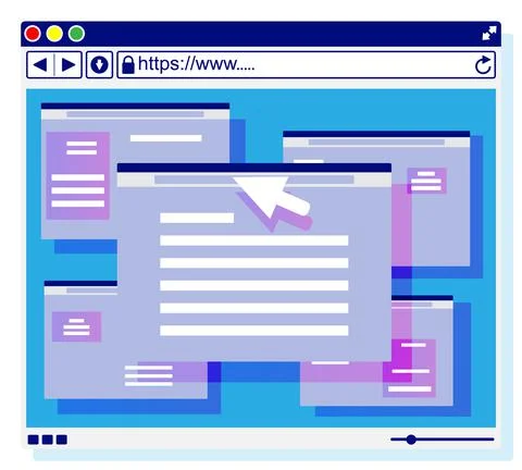 Browser window. Operating system user interface Illustrazione stock
