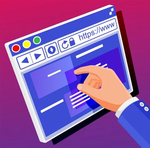 Browser window. Operating system user interface Illustrazione stock