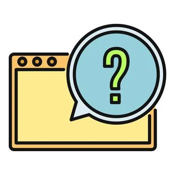 Browser window with question mark icon for help Illustrazione stock