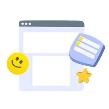 Browser window with rating, web interface Stock Illustration