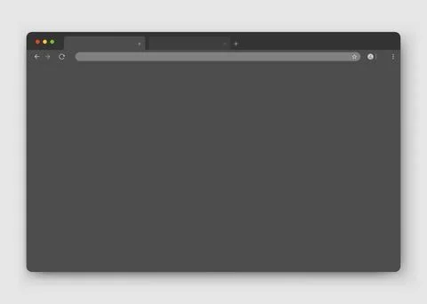 Browser window. Realistic gray empty browser window with toolbar, search bar and Stock Illustration