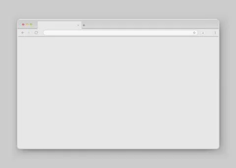 Browser window. Realistic gray empty browser window with toolbar, search bar and Stock Illustration
