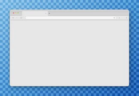 Browser window. Realistic gray empty browser window with toolbar, search bar and Stock Illustration