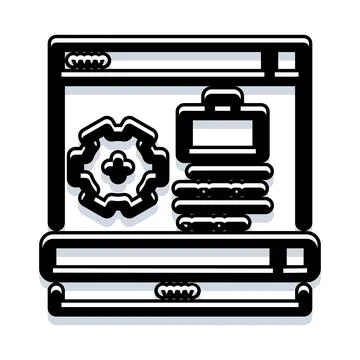 Browser window with settings and management icons イラスト素材