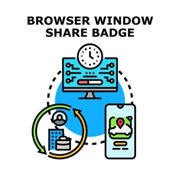 Browser window sharing data online concept イラスト素材