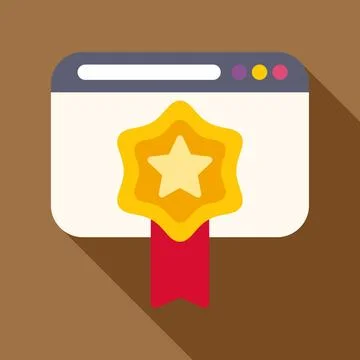 Browser window showing bookmark star award icon Illustrazione stock