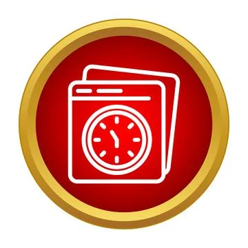 Browser window showing clock for web history concept Illustrazione stock